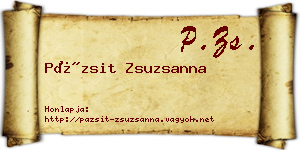 Pázsit Zsuzsanna névjegykártya