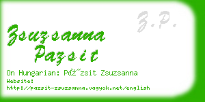 zsuzsanna pazsit business card